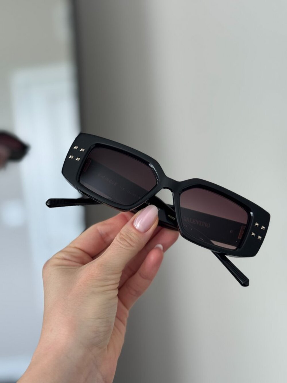 Valentino Women Sunglasses Black Gold Rose Square V - CINQUE VLS-108A-53